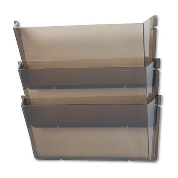 deflecto® Unbreakable Docupocket 3-pocket Wall File, Letter, 14 1-2 X 3 X 6 1-2, Smoke freeshipping - TVN Wholesale